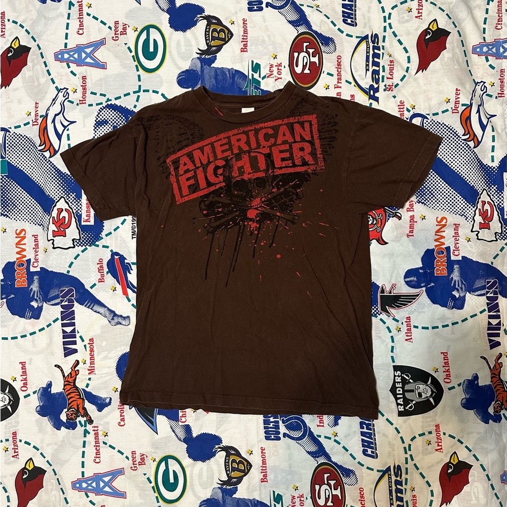 Vintage American Fighter Rich Franklin MMA UFC Rare Heavy Skull Graphic T Shirt